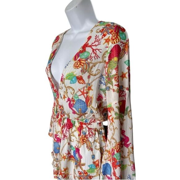LULI FAMA  Bell Sleeves Ocean-Inspired Romper Style Size M - Picture 4 of 9